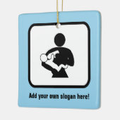 テキスト食べ物を与えの前後に新しいDadのベビー セラミックオーナメント (左)