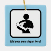 テキスト食べ物を与えの前後に新しいDadのベビー セラミックオーナメント (正面)