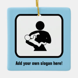テキスト食べ物を与えの前後に新しいDadのベビー セラミックオーナメント