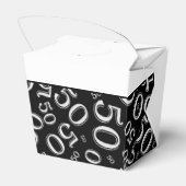 テキスト50番目の誕生日番号パターン黒/白 フェイバーボックス (裏面サイド)