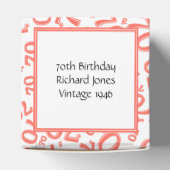 テキスト70番目の誕生日番号パターン珊瑚/白 フェイバーボックス (上部)