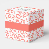 テキスト70番目の誕生日番号パターン珊瑚/白 フェイバーボックス (裏面サイド)