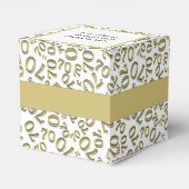 テキスト70番目の誕生日番号パターン金ゴールド/白 フェイバーボックス (裏面サイド)