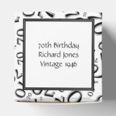 テキスト70番目の誕生日番号パターン黒/白 フェイバーボックス (上部)