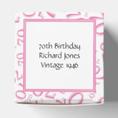 テキスト70番目の誕生日番号パターン（ピンク/白） フェイバーボックス (上部)