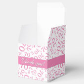 テキスト70番目の誕生日番号パターン（ピンク/白） フェイバーボックス (オープン)