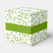 テキスト70番目の誕生日番号パターン(緑/白) フェイバーボックス (裏面サイド)