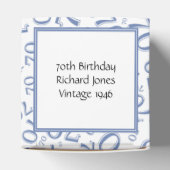 テキスト70番目の誕生日番号パターン（青/白） フェイバーボックス (上部)