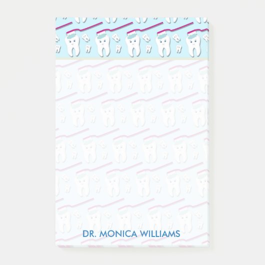 テキスト |かわいい歯と歯ブラシ ポストイット (正面)