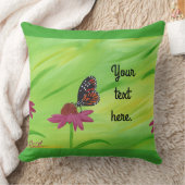 テキスト、または文字（昆虫）オオカバマダラ、モナークなしバタフライピロー クッション (ブランケット)