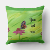 テキスト、または文字（昆虫）オオカバマダラ、モナークなしバタフライピロー クッション (裏面)