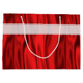 テキスト | エレガントハッピーバースデーレッドサテン ラージペーパーバッグ (裏面)