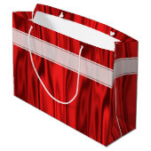 テキスト | エレガントハッピーバースデーレッドサテン ラージペーパーバッグ (裏面アングル)