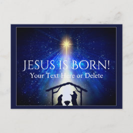 テキスト/カラーイエス出生クリスマススターブルー ポストカード