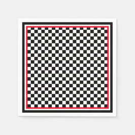 テキスト/カラークラシックチェッカーボード スタンダードカクテルナプキン