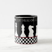 テキスト/カラーチェス盤の駒チェスのキングブラック ツートーンマグカップ (中央)