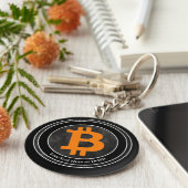 テキスト/カラーブラック&グレービットコイングランジクリプト キーホルダー (側面)