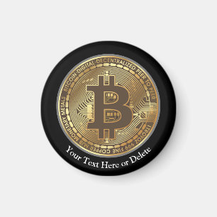 テキスト/カラー金ゴールドビットコイン暗号通貨マネー マグネット