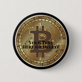 テキスト/カラー金ゴールドBitcoin Crypto Currency Money 缶バッジ