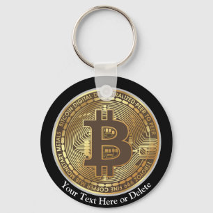 テキスト/カラー金ゴールドBitcoin Cryptocurrency Money キーホルダー