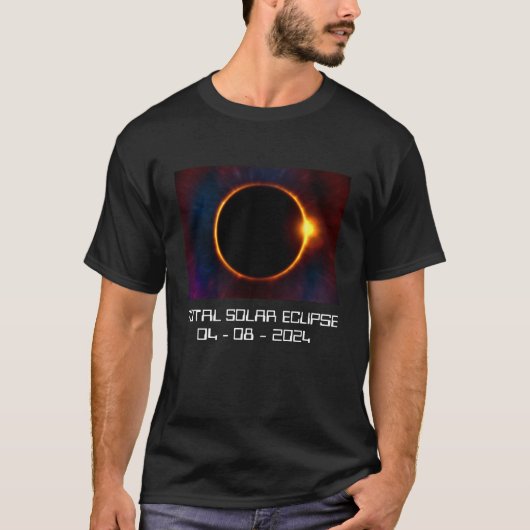 テキスト/カラー2024濃い太陽のEclipse Tシャツ (正面)