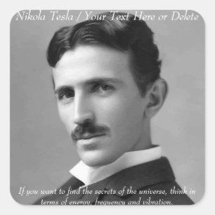 テキスト/カラーInventorのNikola Teslaフォト引用文 スクエアシール