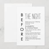 テキスト カリグラフィー 前夜 招待状 (正面/裏面)