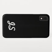 テキスト、シンプルレトロ、文字スタイルのスクリプト |黒 Case-Mate iPhoneケース (裏面(横))