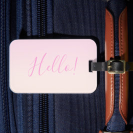 テキスト | スクリプエレガントト&ソフト赤面ピンクグラデーション ラゲッジタグ