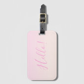 テキスト | スクリプエレガントト&ソフト赤面ピンクグラデーション ラゲッジタグ (正面縦)