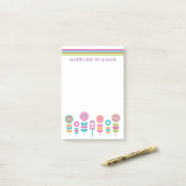 テキスト |ネオンレトロ花 ポストイット (デスク上)