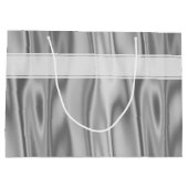 テキスト:ハッピーバースデーエレガント銀サテン ラージペーパーバッグ (裏面)