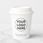 テキスト&ビジネスロゴのプロモーションホワイトを追加 紙コップ (正面)