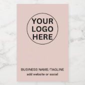 テキスト&ビジネスロゴを追加Lブランド赤面ピンク フードラベル (シングルラベル)