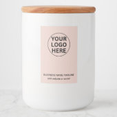 テキスト&ビジネスロゴを追加Lブランド赤面ピンク フードラベル (正面)