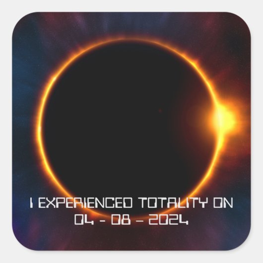 テキスト/フォント2024 Dark Total 太陽の Eclipse スクエアシール (正面)