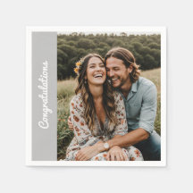 テキスト 写真 カスタム パーソナル エンゲージメント ペーパー ナプキン