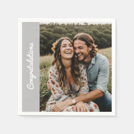 テキスト 写真 カスタム パーソナル エンゲージメント ペーパー ナプキン スタンダードカクテルナプキン