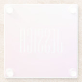 テキスト |微妙なピンクのグラデーション ガラスコースター (裏面)