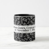 テキスト： 100番目の誕生日番号パターン金ゴールド マグカップ (中央)