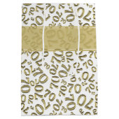 テキスト： 70番目の誕生日金ゴールド番号70パターン ミディアムペーパーバッグ (裏面)