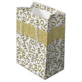 テキスト： 70番目の誕生日金ゴールド番号70パターン ミディアムペーパーバッグ (裏面アングル)