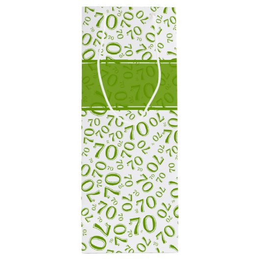 テキスト: 70誕生日緑70パターン ワインギフトバッグ (裏面)