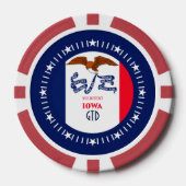 テキスパーソナライズされたトのアイオワ州旗 ポーカーチップ (正面)