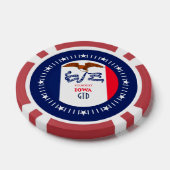 テキスパーソナライズされたトのアイオワ州旗 ポーカーチップ (シングル)