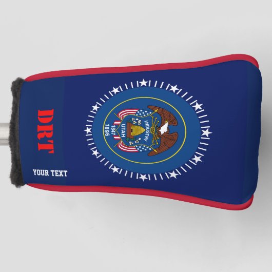 テキスパーソナライズされたトのユタ州旗 ゴルフヘッドカバー (正面)