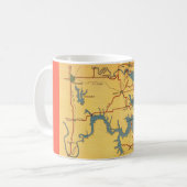 テキソマ湖の地図 コーヒーマグカップ (正面左)