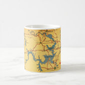 テキソマ湖の地図 コーヒーマグカップ (中央)