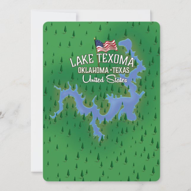 テキソマ湖の米国の地図。 (正面)