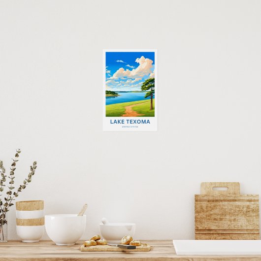 テキソマ湖アメリカ合衆国の旅行印刷 ポスター (キッチン)